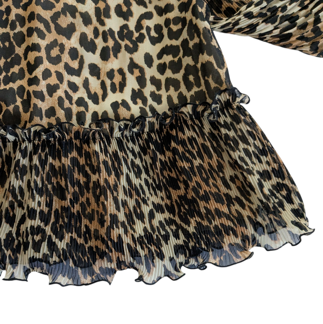 Ganni Animal Print Blouse Size 42
