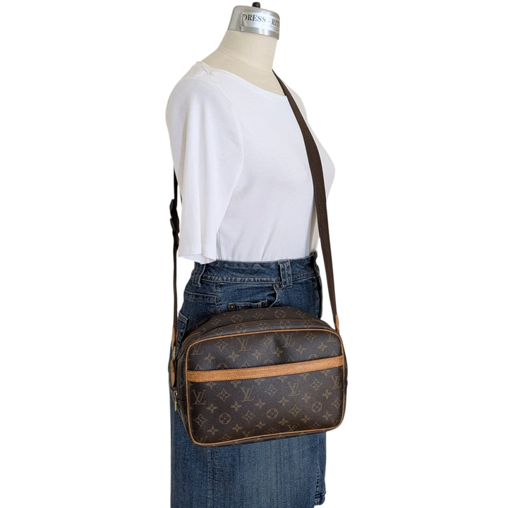 Louis Vuitton Monogrammed Logo Leather Reporter PM Bag