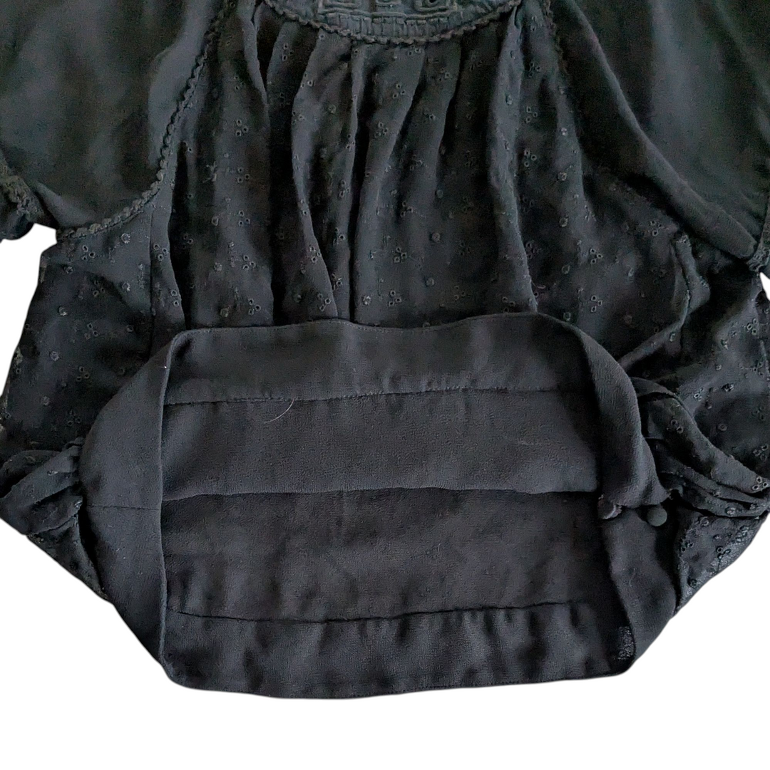 Free People Sheer Black Top Size Small