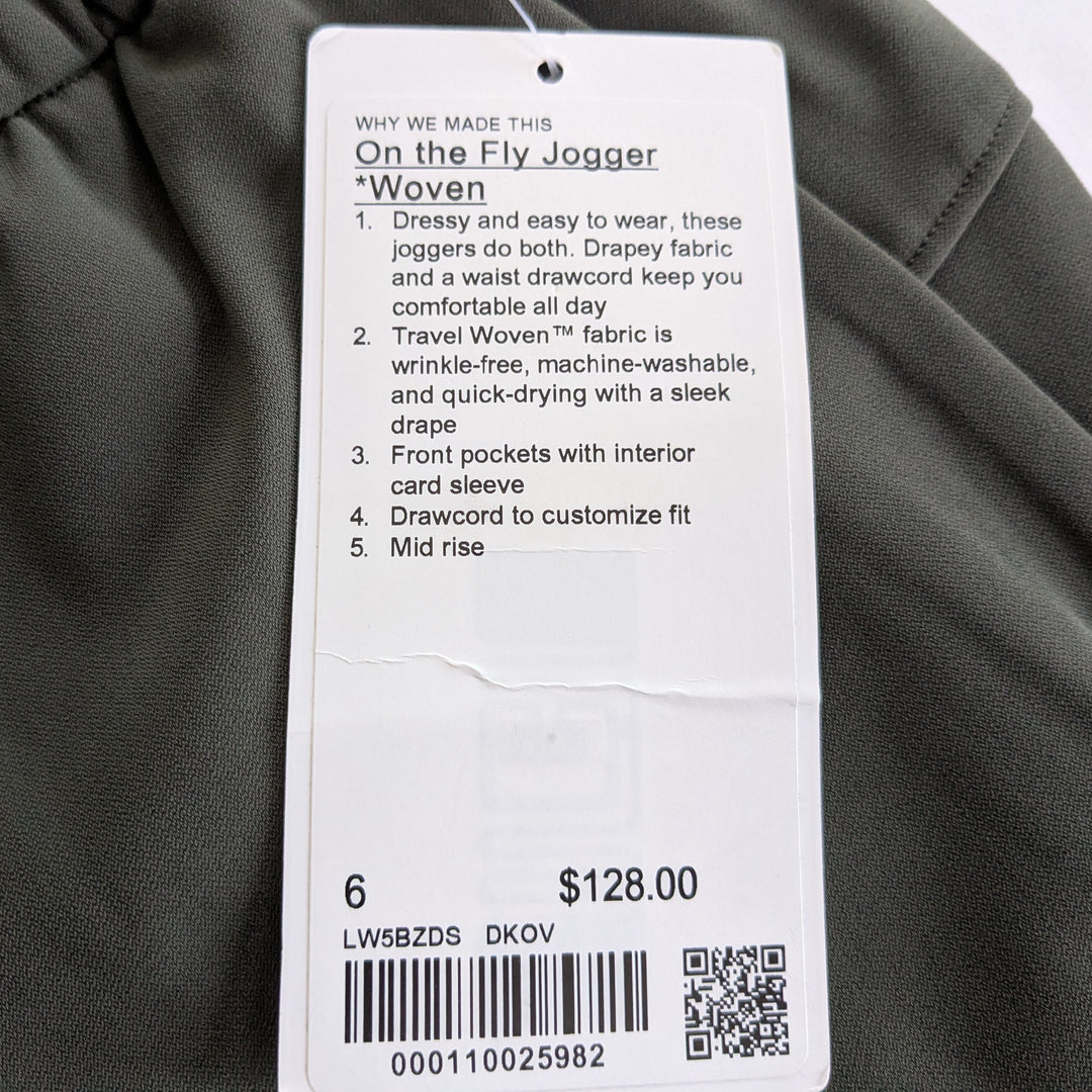 Lululemon On The Fly Joggers Size 6 Olive