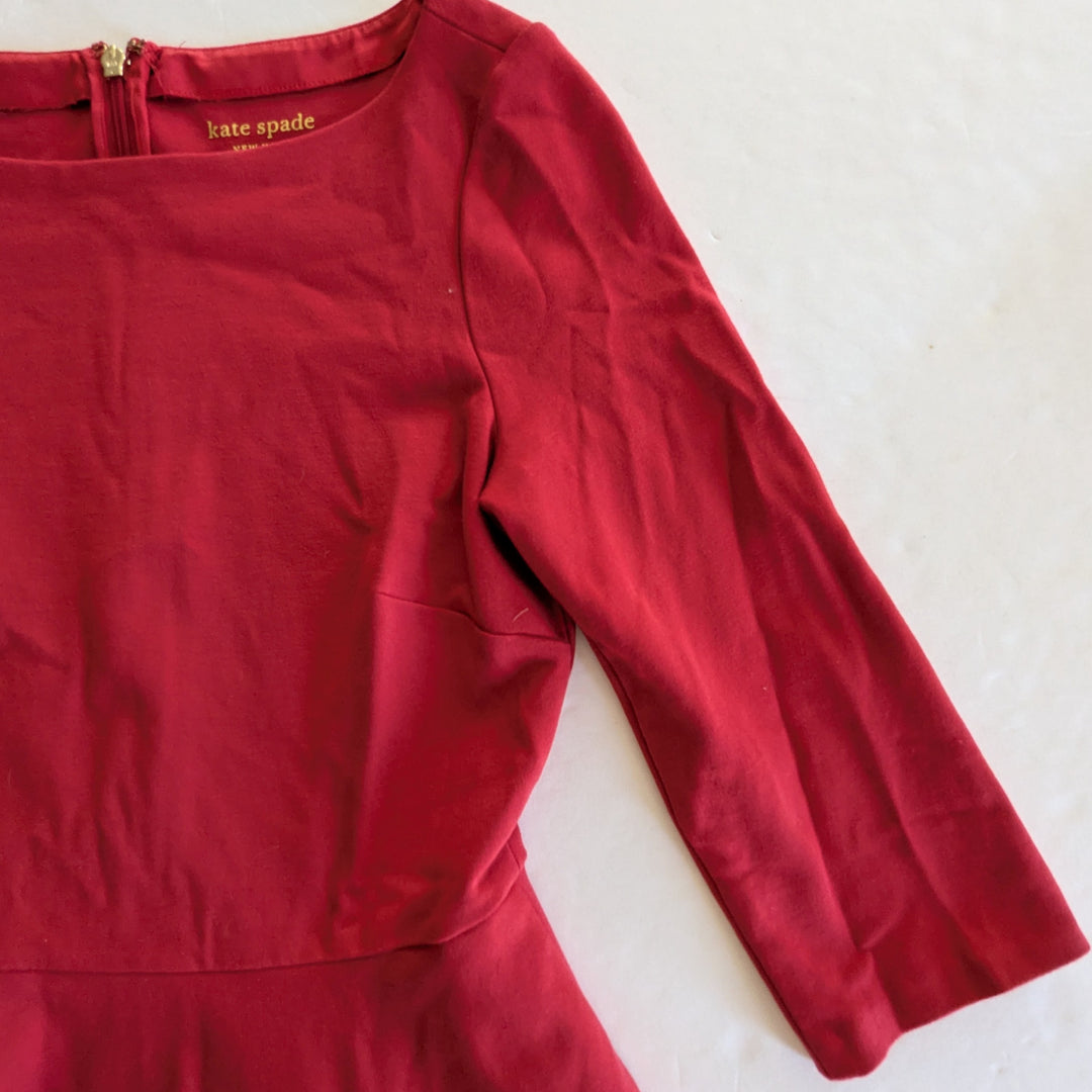 Kate Spade Red Ponte Fit & Flare Dress Size XS