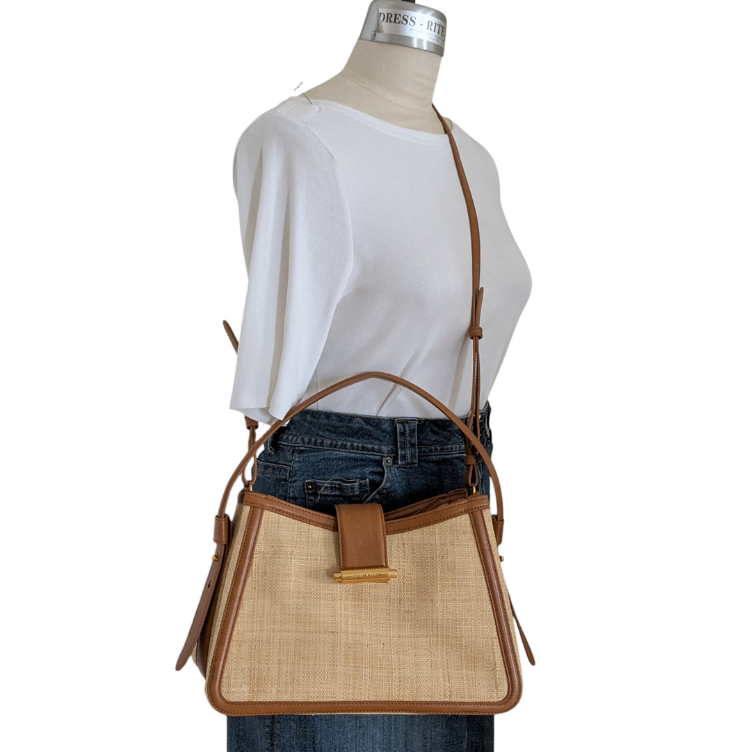 Charles & Keith Raffia Convertible Shoulder Bag