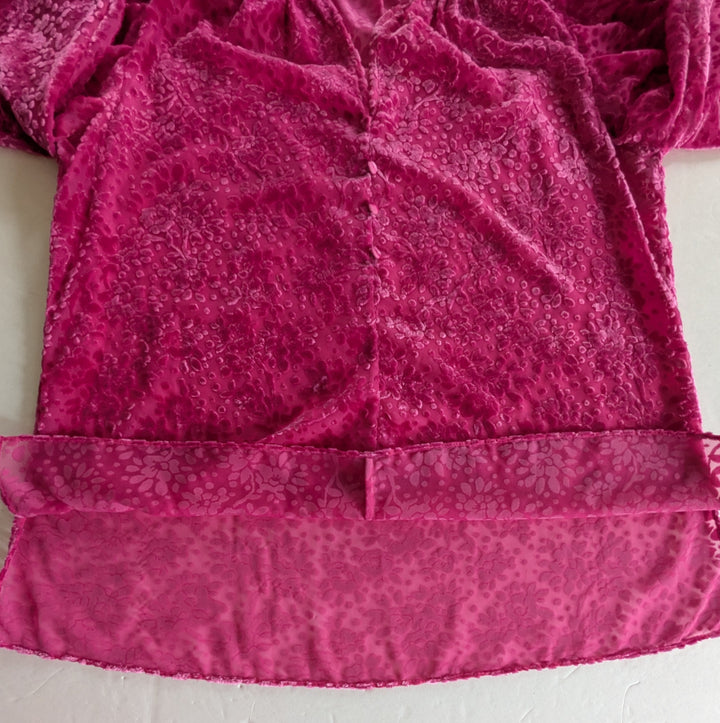 Shoshanna Hot Pink Flocked Top Size Small