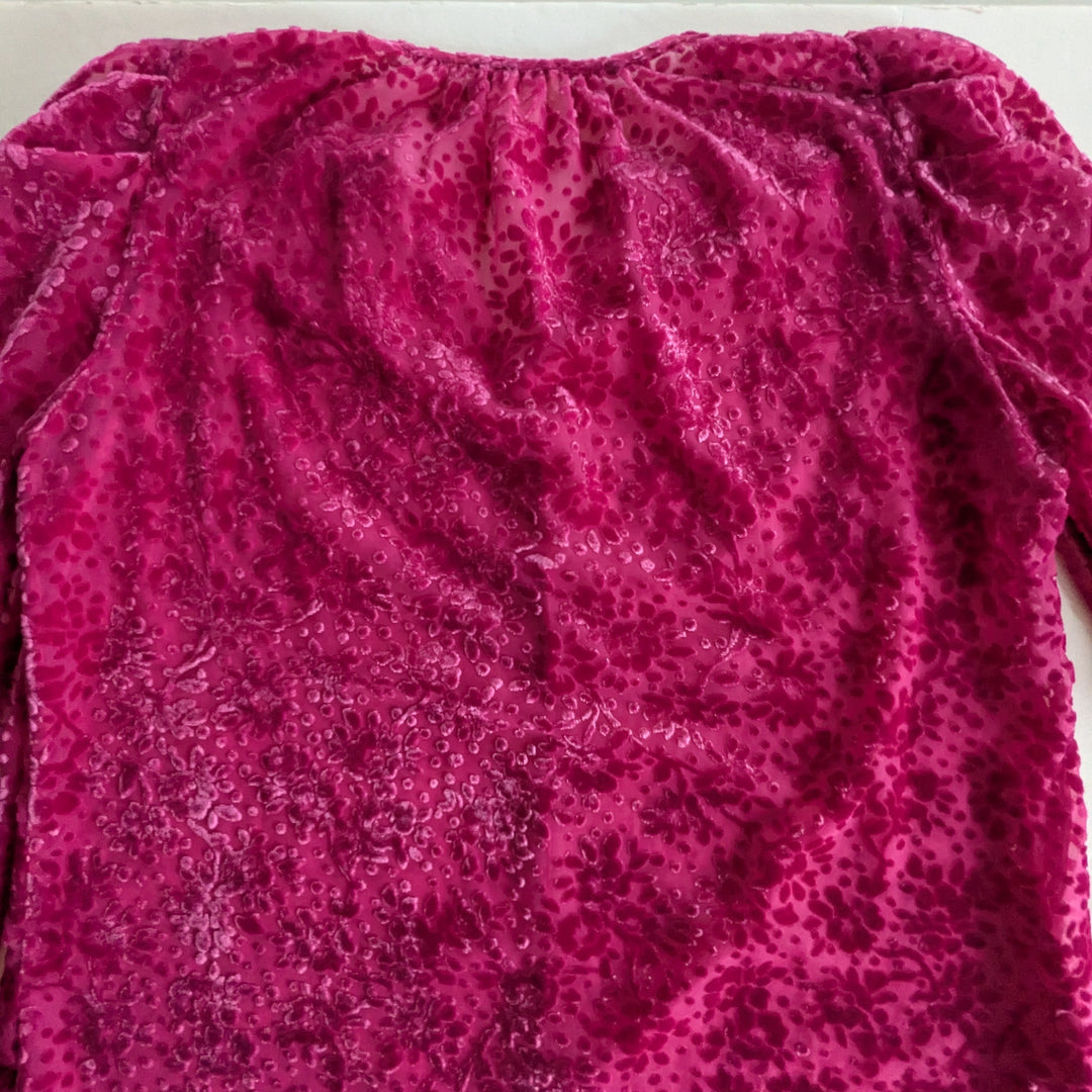 Shoshanna Hot Pink Flocked Top Size Small
