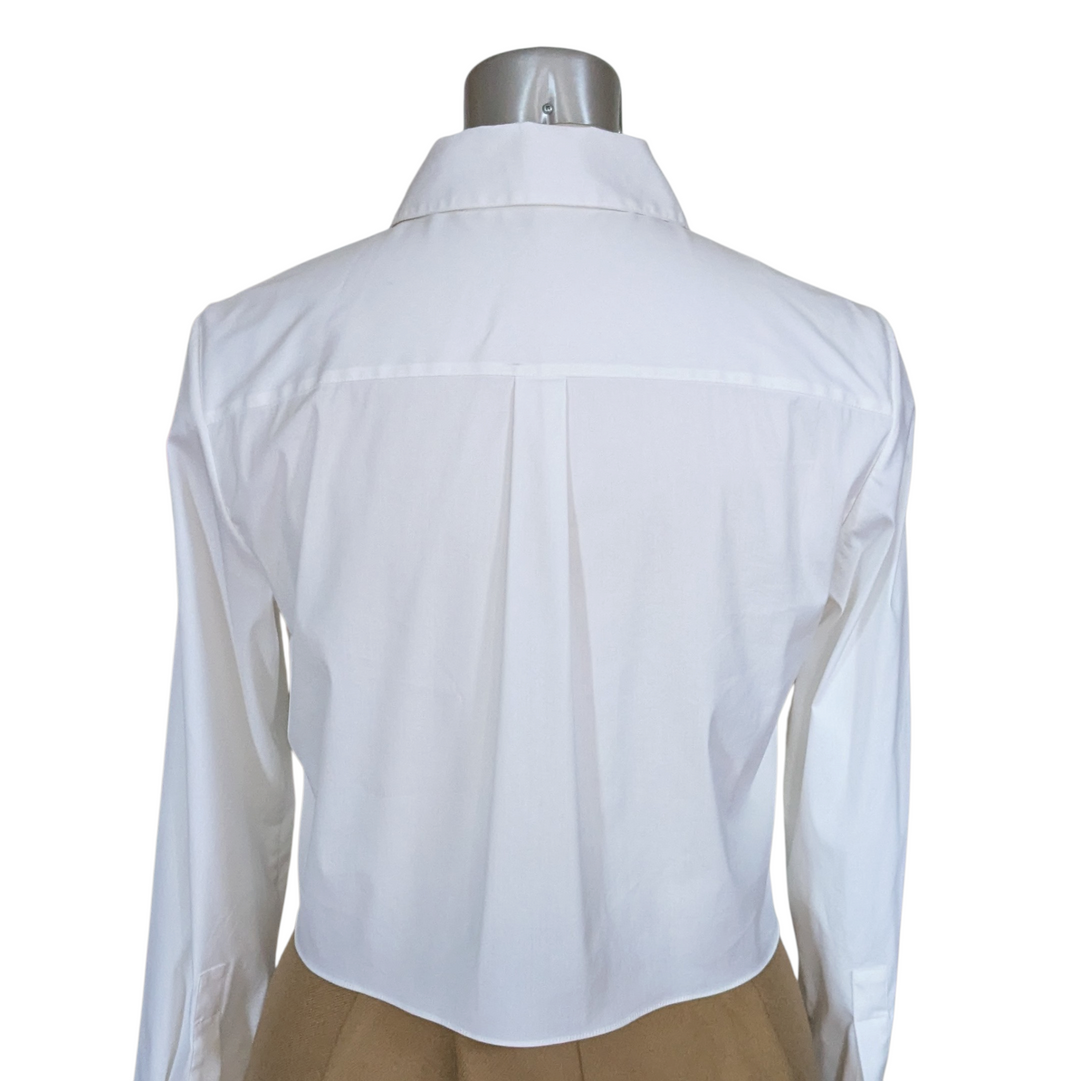 Theory Cropped Button Down Shirt Size Small
