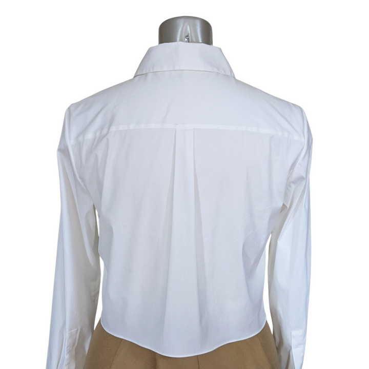 Theory Cropped Button Down Shirt Size Small