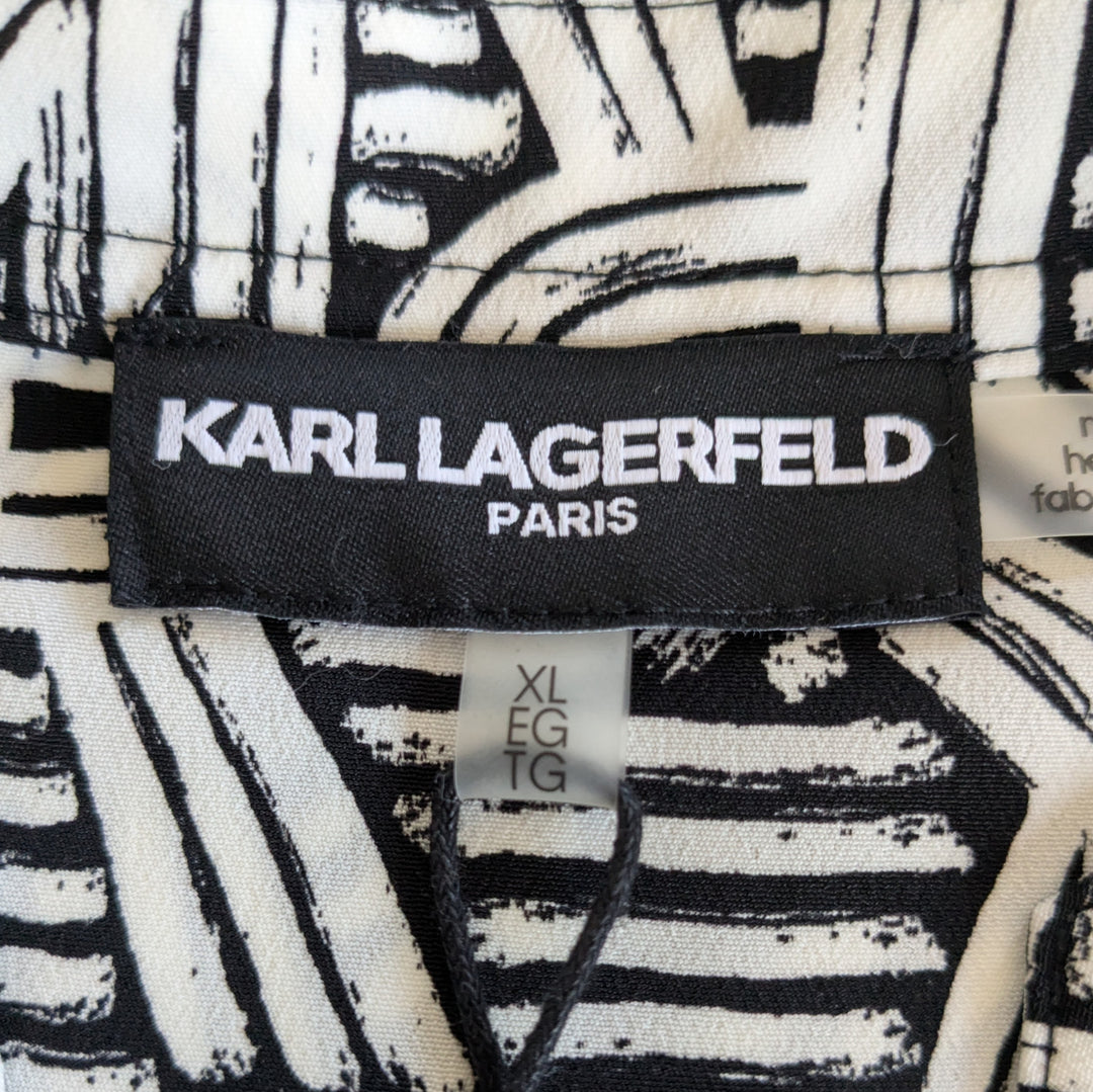 Karl Lagerfeld Paris Logo Print Shirt Size XL NWT