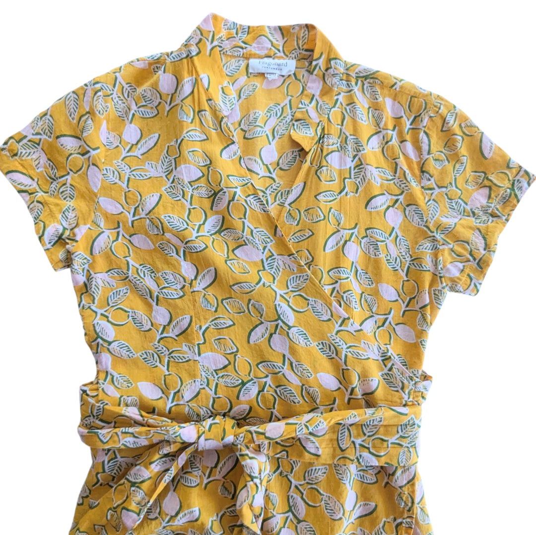 Fragonard Parfumerie Lemon Print Cotton Wrap Dress