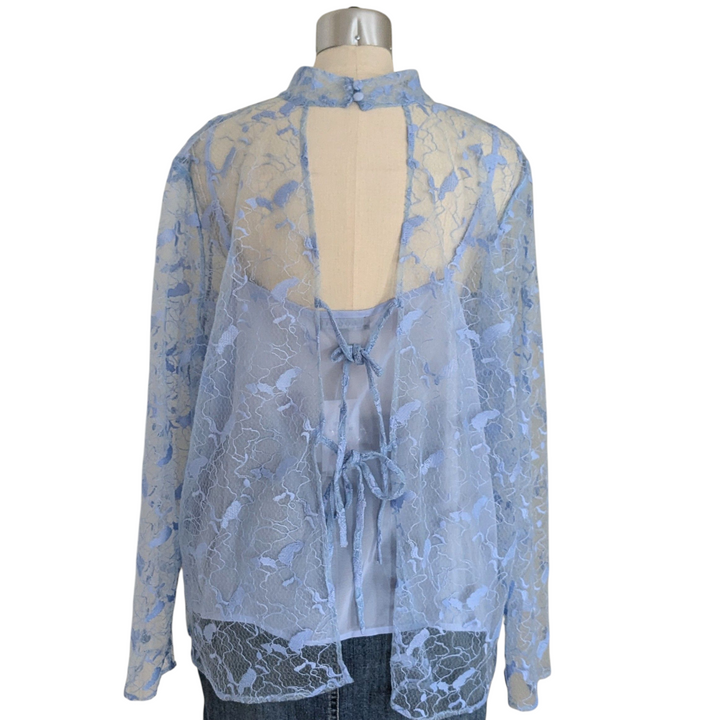 Elonquii Back Tie Lace Blouse Size 20