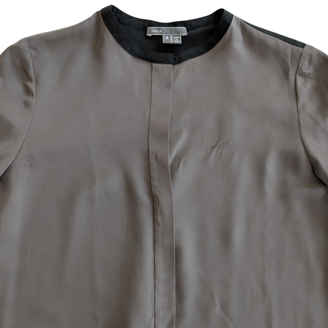 Vince 2 Tone Silk Tunic Size 2
