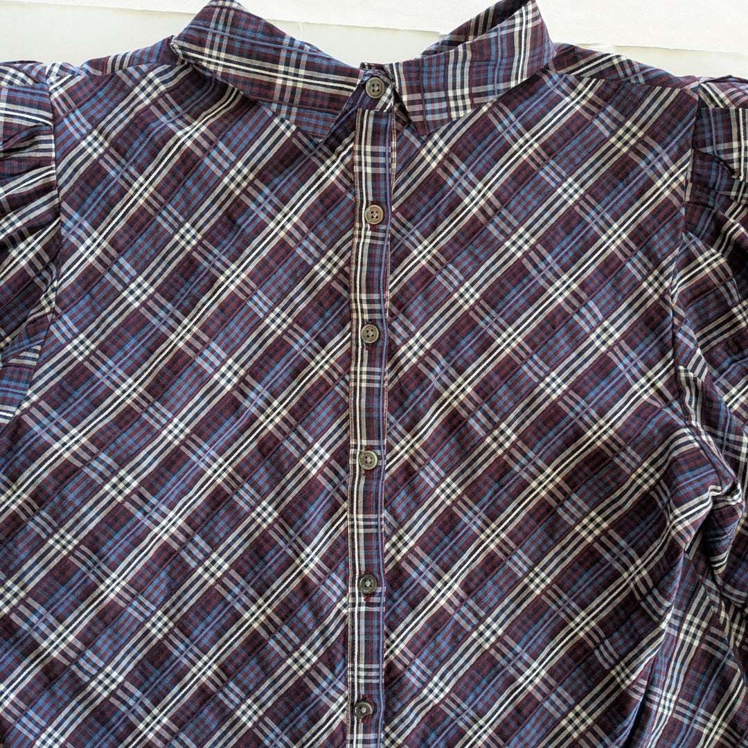 Veronica Beard Isabel Plaid Top Size Large