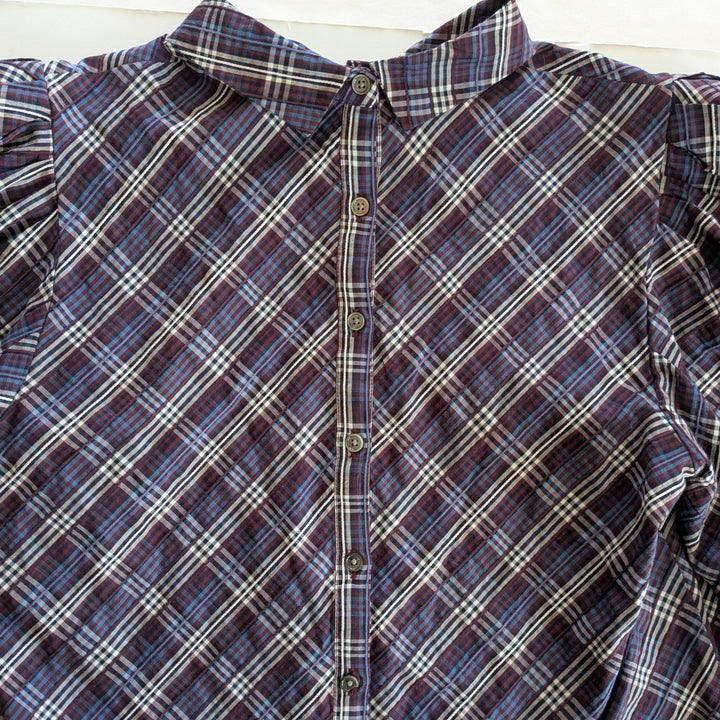 Veronica Beard Isabel Plaid Top Size Large
