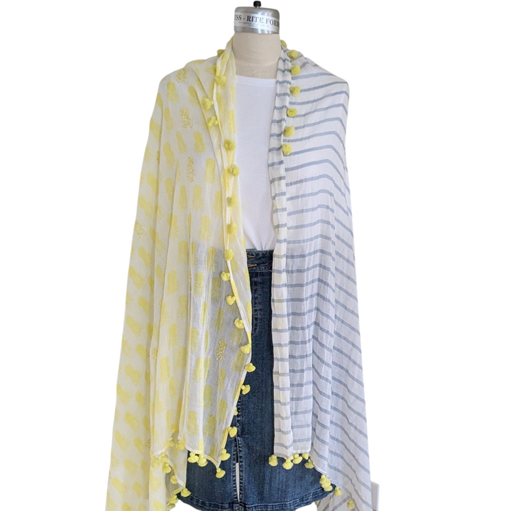 Pom Pom Scarf Wrap