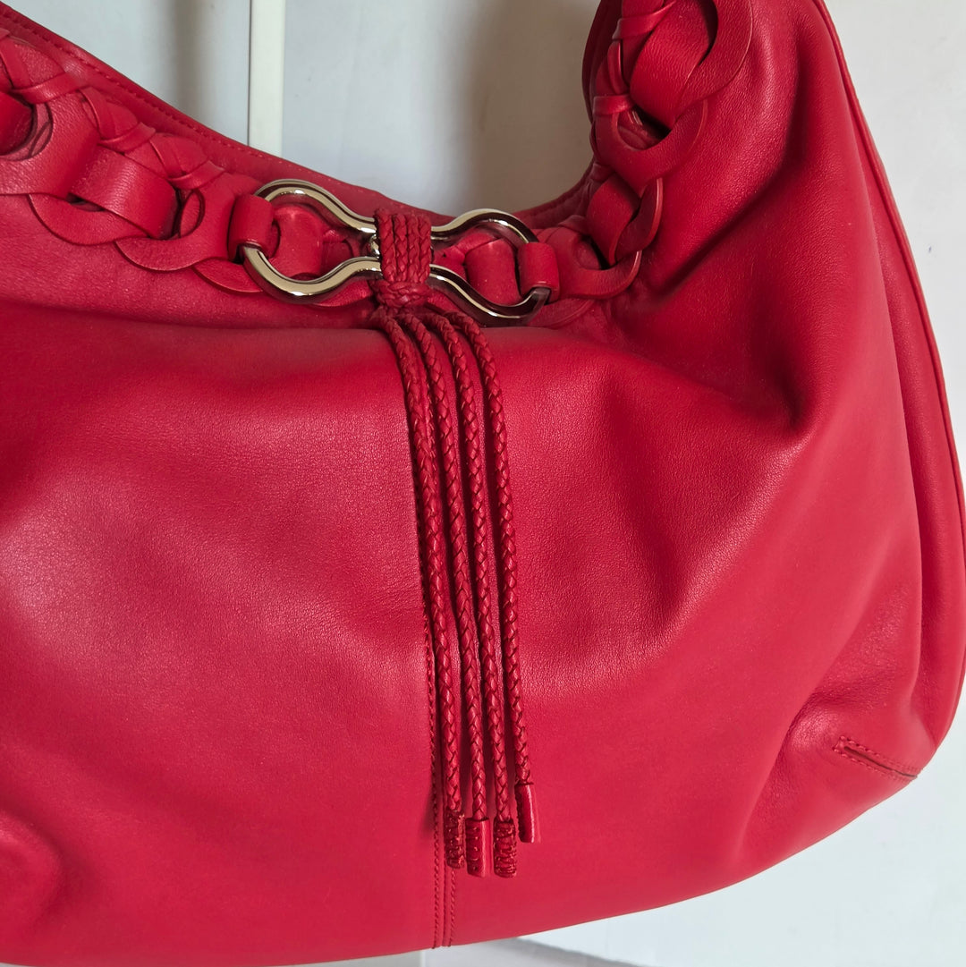 Cole Haan Red Leather Hobo Bag