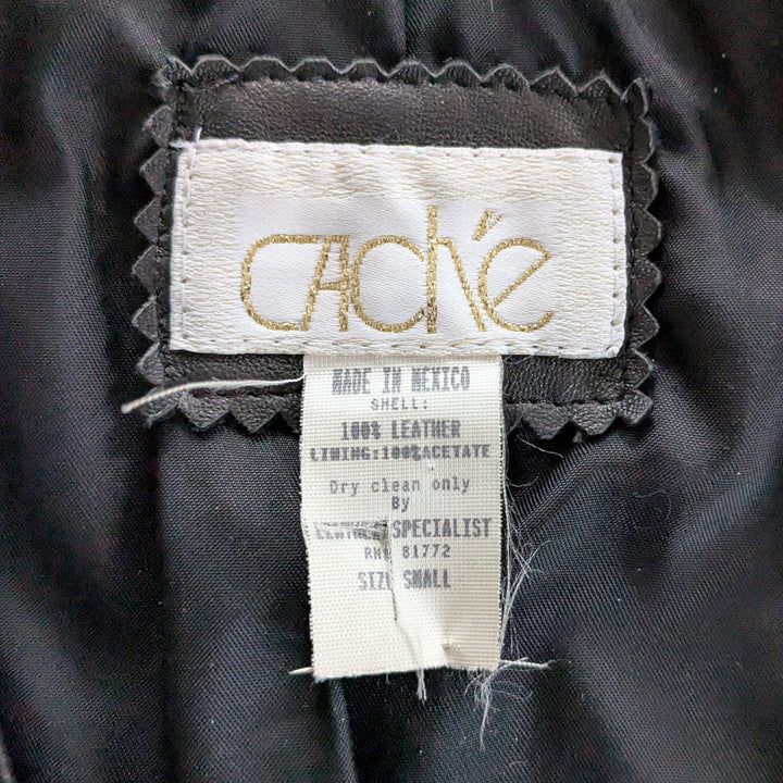 Cache Brown Quilted Leather Vest Size Small