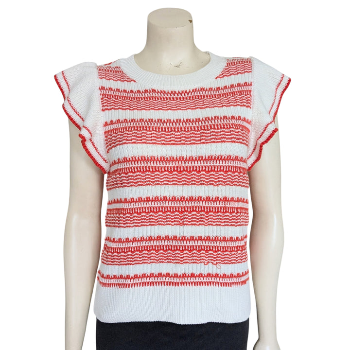 Evereve Ruffled Sweater Vest Size Medium