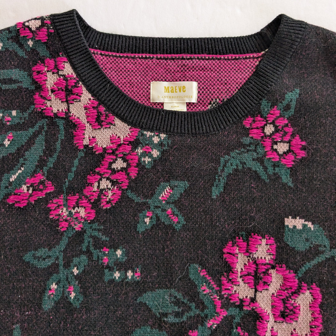 Anthropologie Maeve Floralinda Cropped Sweater Size XL