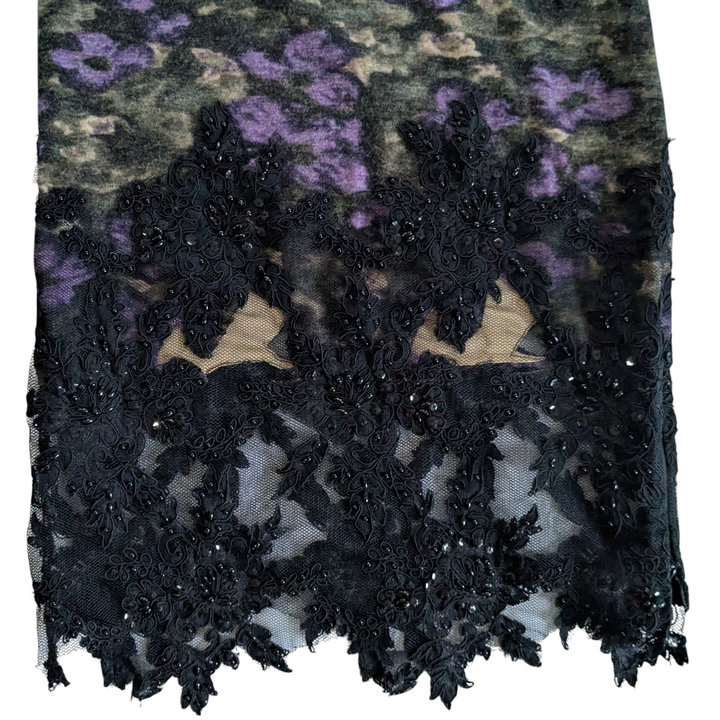 Sylwia Knit Midi Dress with Lace Sleeves Size 2