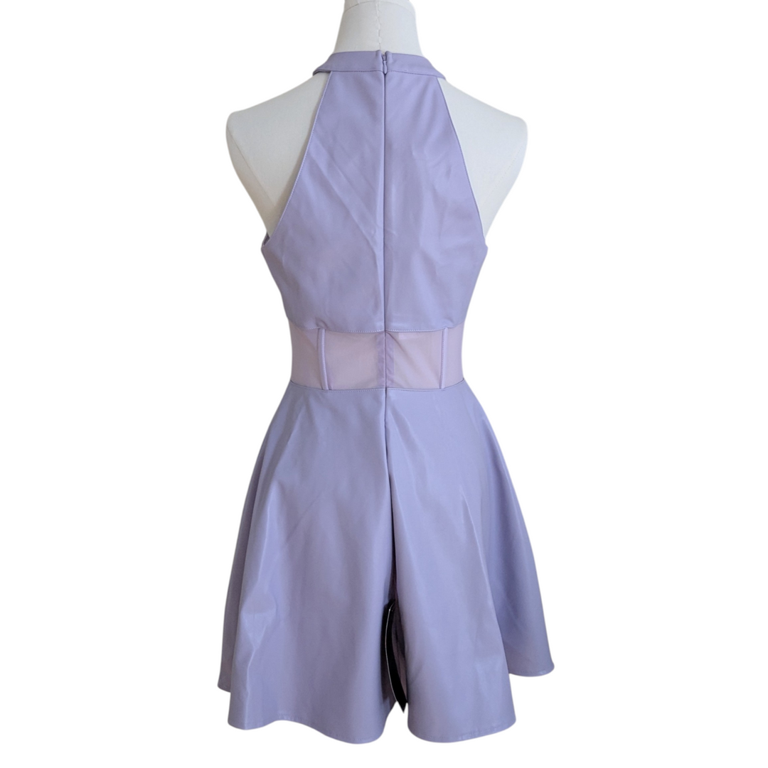 Bebe Faux Leather Skater Dress Size Small