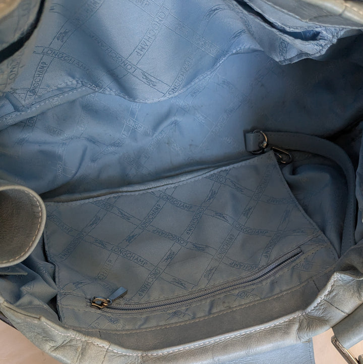 Longchamp Vintage Idole Blue Leather Bag
