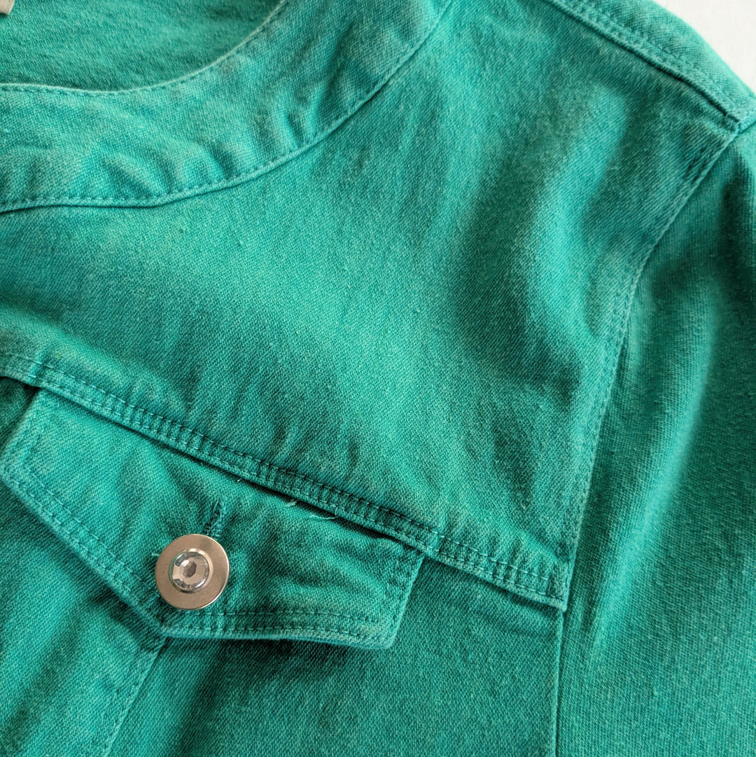 Laura Ashley Green Denim Jacket Size XL