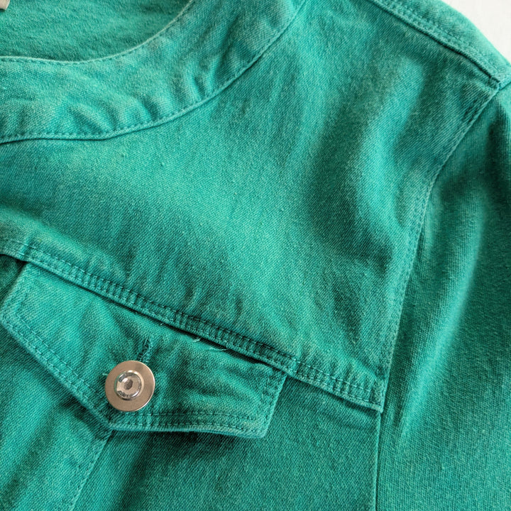Laura Ashley Green Denim Jacket Size XL