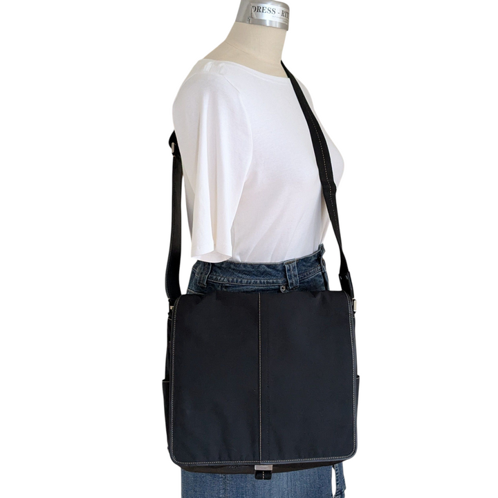 Vintage Coach Nylon and Leather Messenger Bag