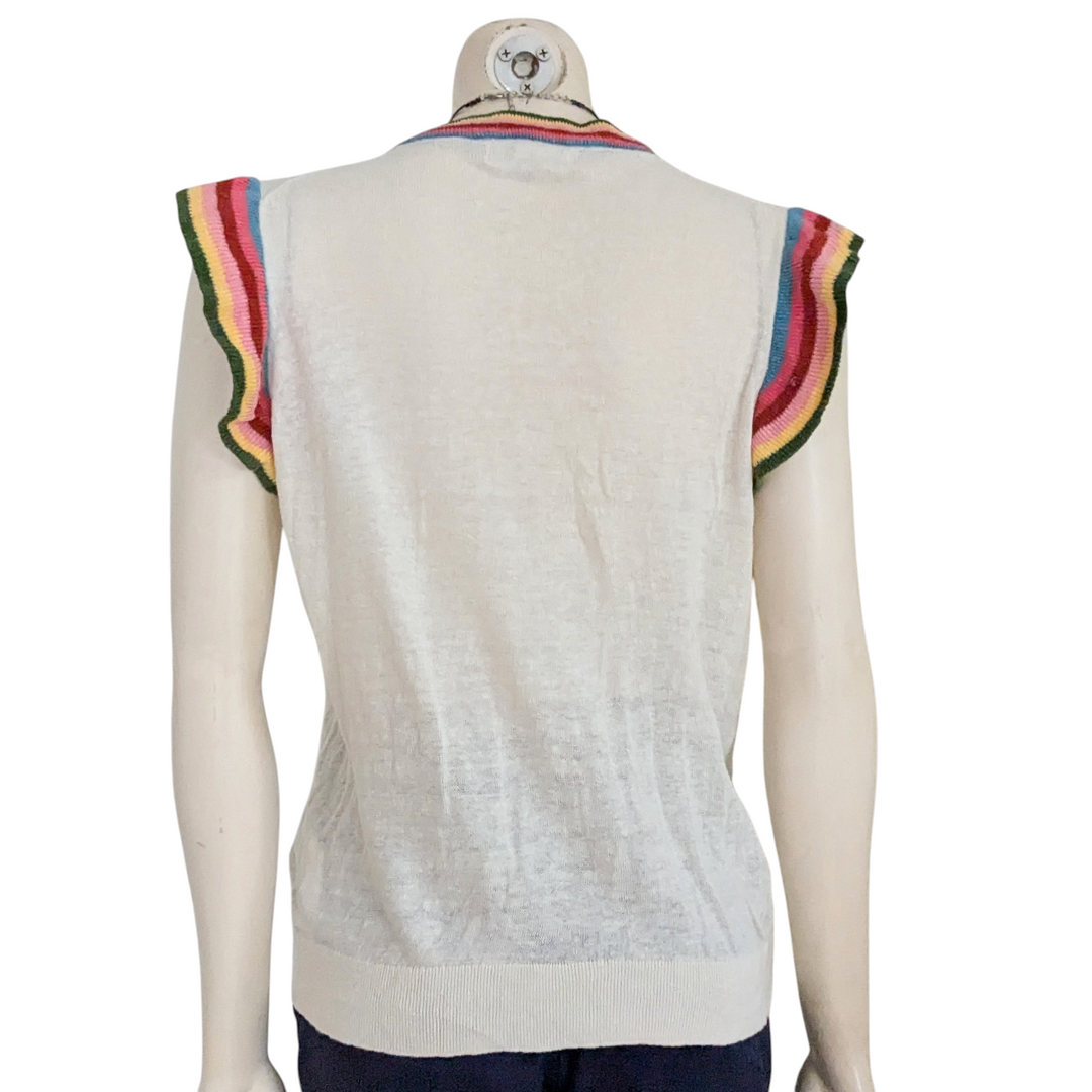 Boden Frilled Linen Tank Size Large