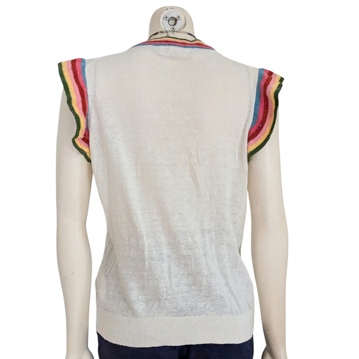 Boden Frilled Linen Tank Size Large