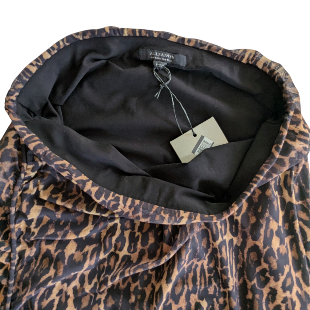 All Saints Nora Animal Print Skirt Size 10 NWT
