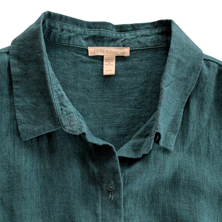 Eileen Fisher Teal Cotton Dress Size XL
