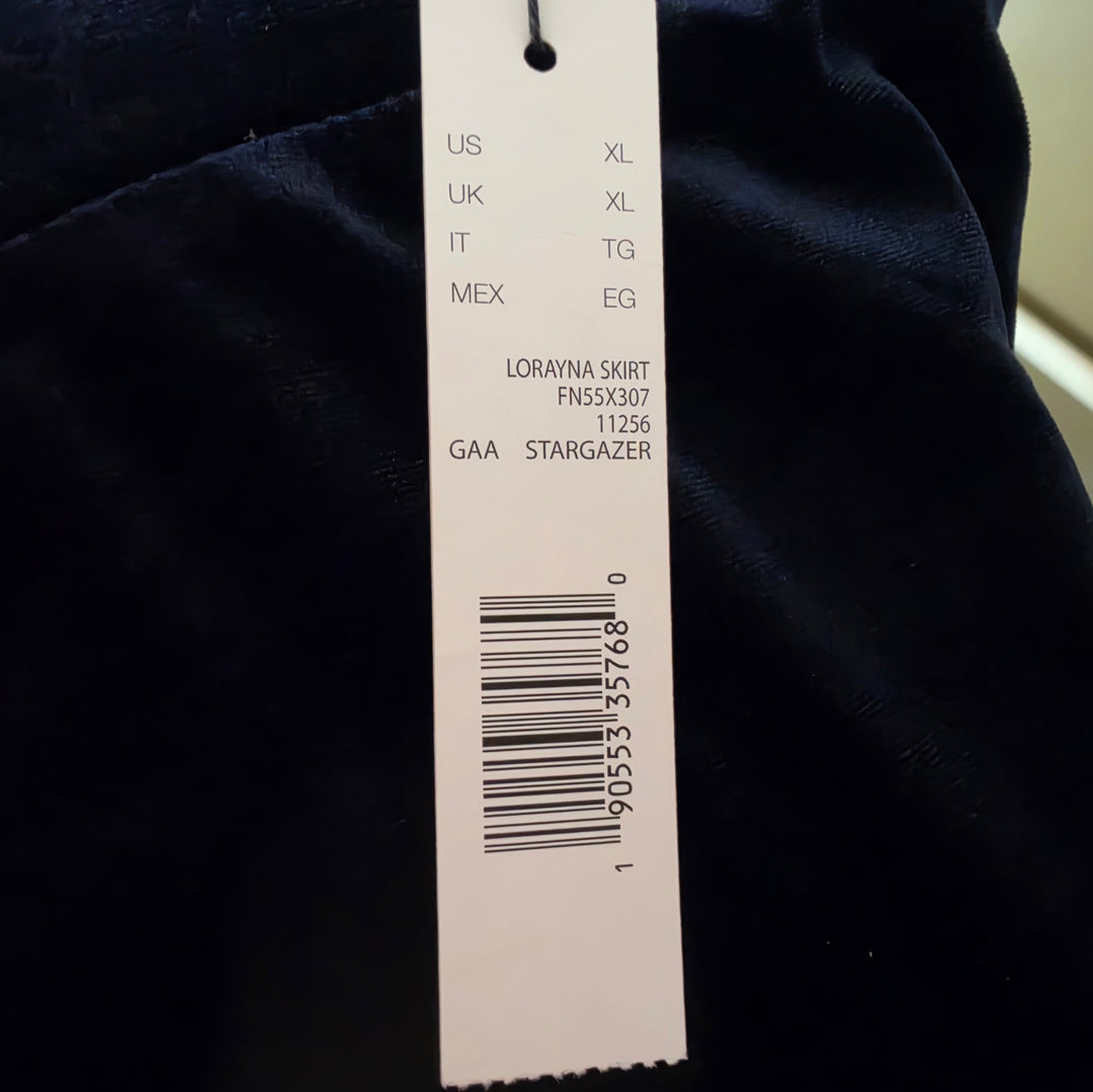 T Tahari Navy Velvet Midi Dress Size XL