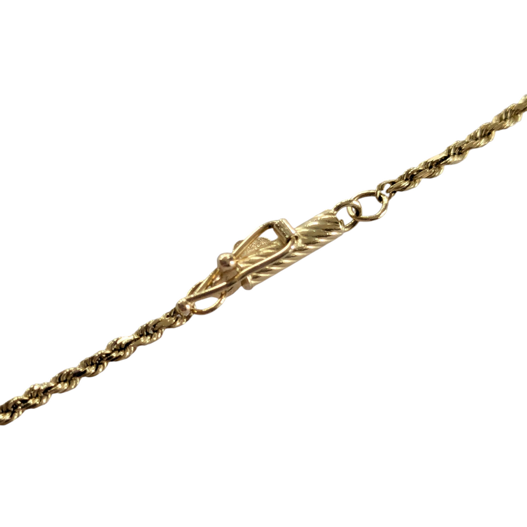 14K Gold Necklace with Rope Chain