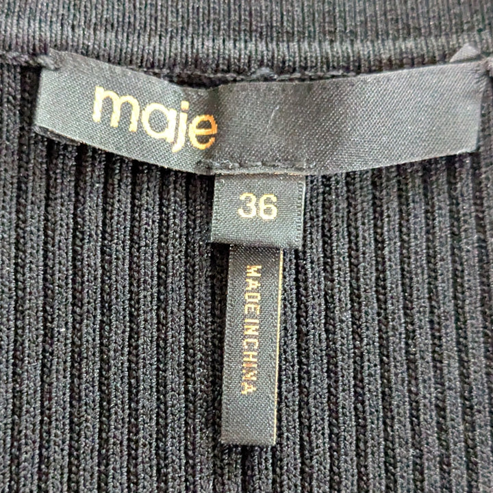 Maje Polo Collar Ribbed Knit Dress Size 36