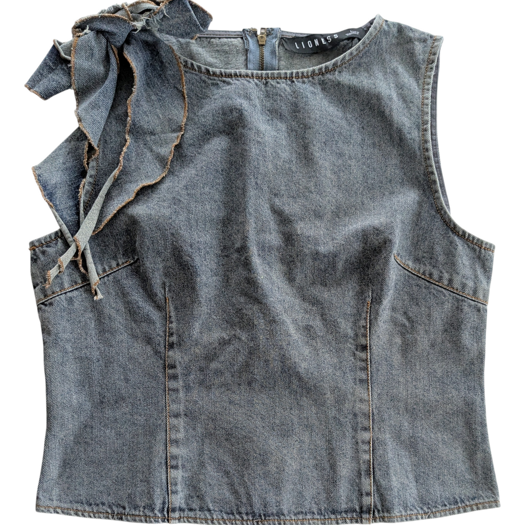 Lioness Rendezvous Denim Top Size Large