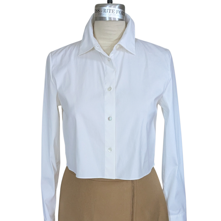 Theory Cropped Button Down Shirt Size Small