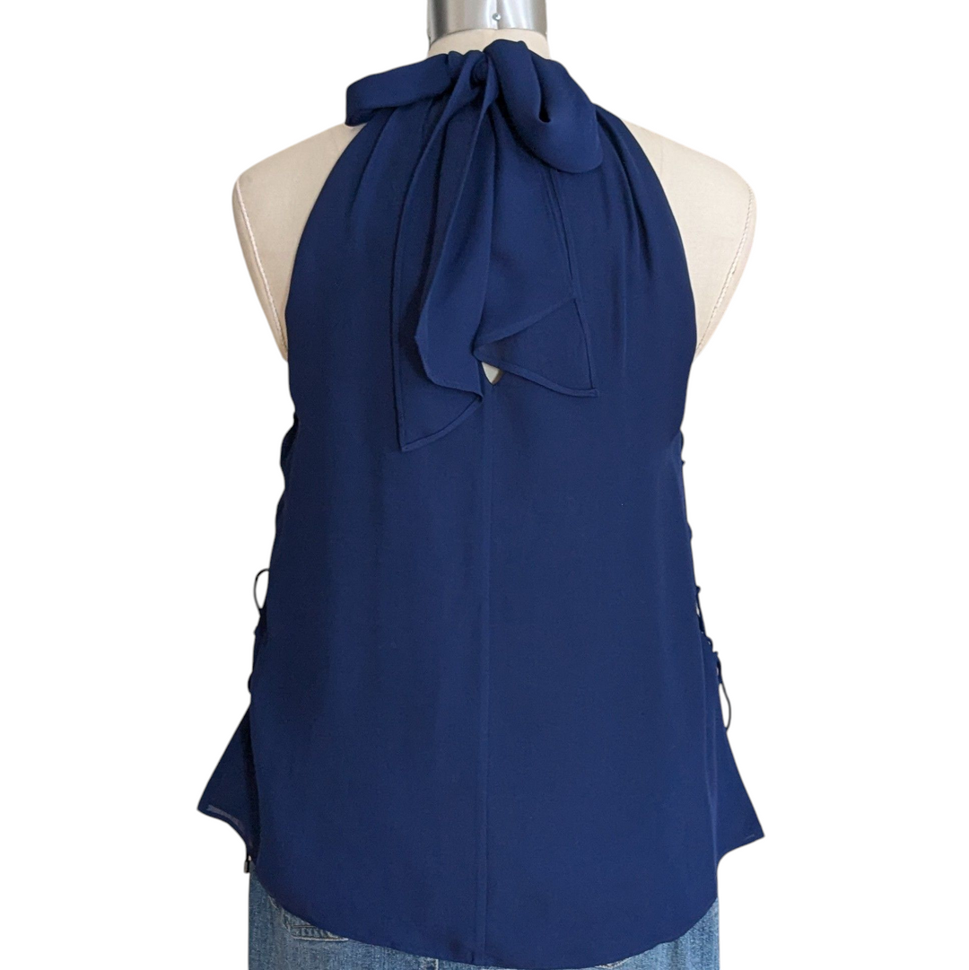Haute Hippie Navy Halter Top Size Small