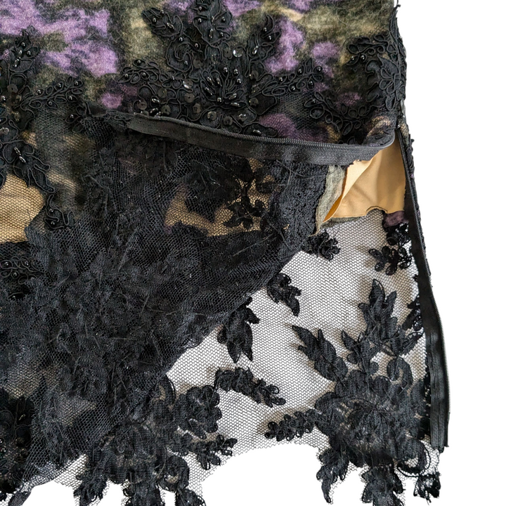 Sylwia Knit Midi Dress with Lace Sleeves Size 2