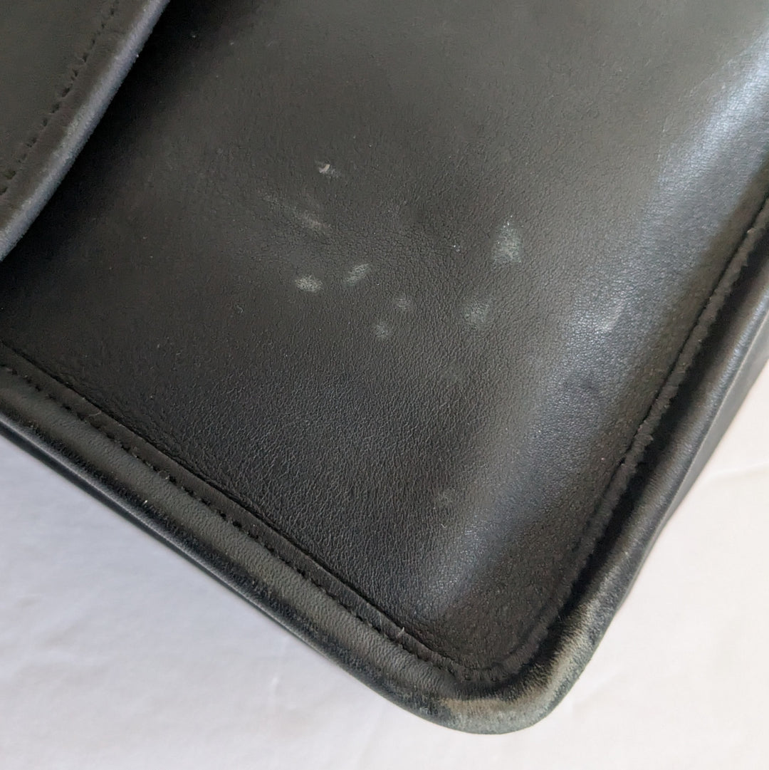 Coach Vintage Station Black Leather Convertible Satchel