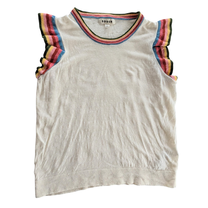 Boden Frilled Linen Tank Size Large