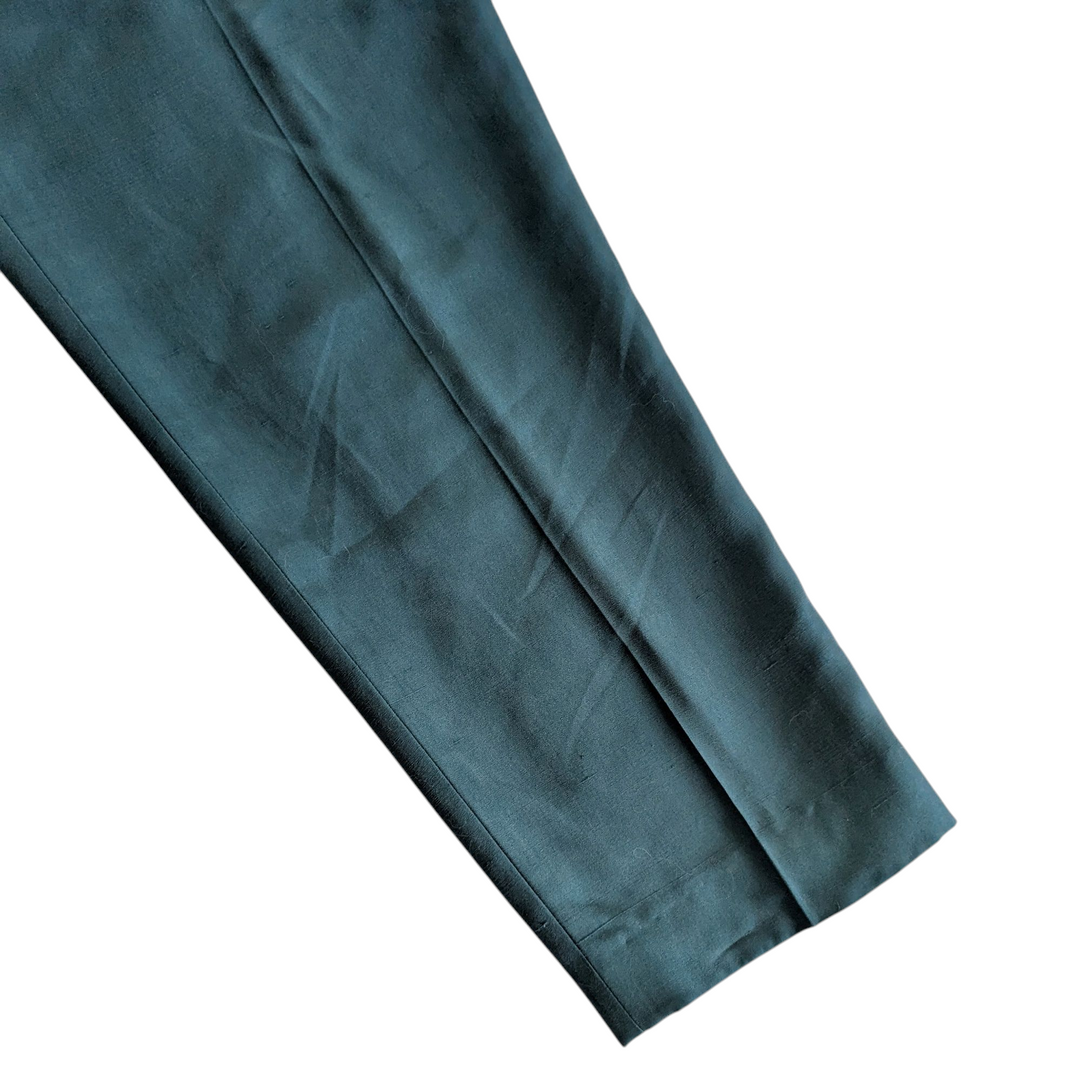 Burberry Teal Silk Trousers Size 10 NWT