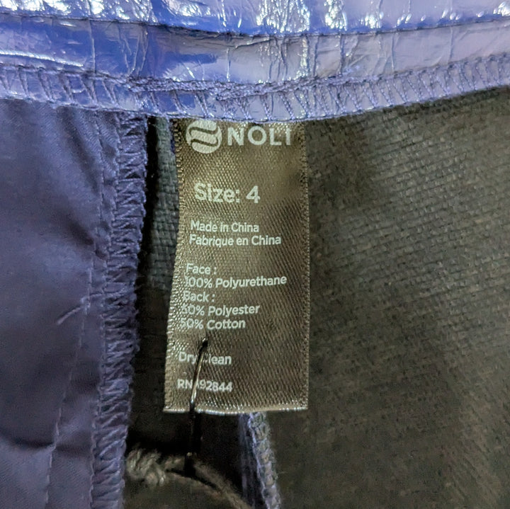 The Noli Shop Faux Croc Shorts Blue and Black Size 4