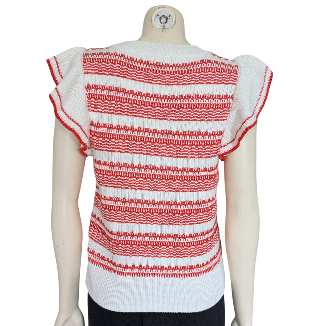 Evereve Ruffled Sweater Vest Size Medium