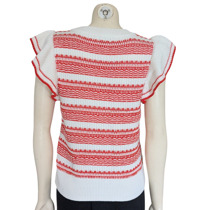 Evereve Ruffled Sweater Vest Size Medium