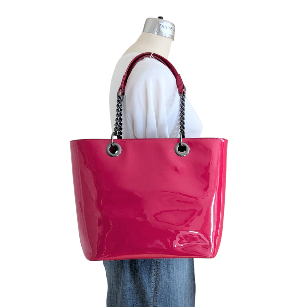DKNY Hot Pink Patent Leather Tote