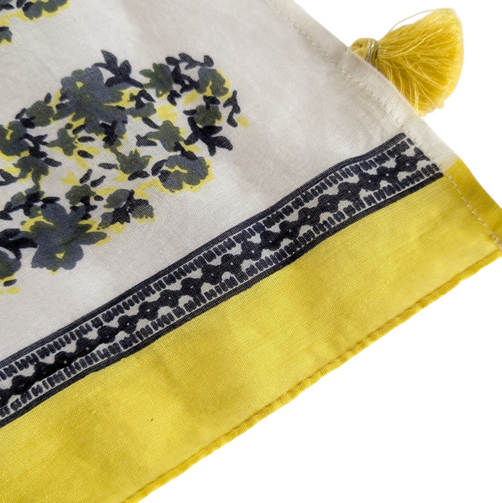 Yellow Fringed Scarf or Wrap