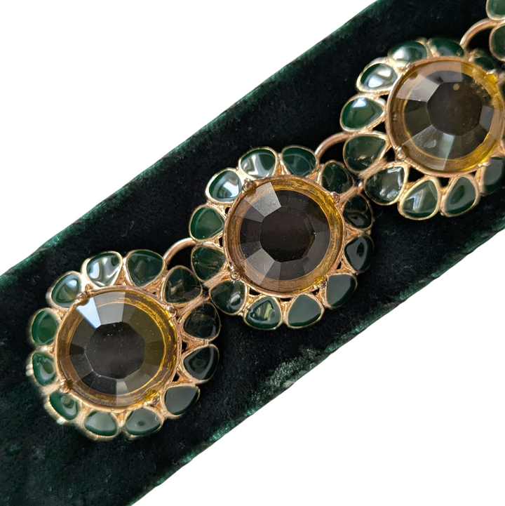 Urban Outfitters Green Velvet Tie Belt