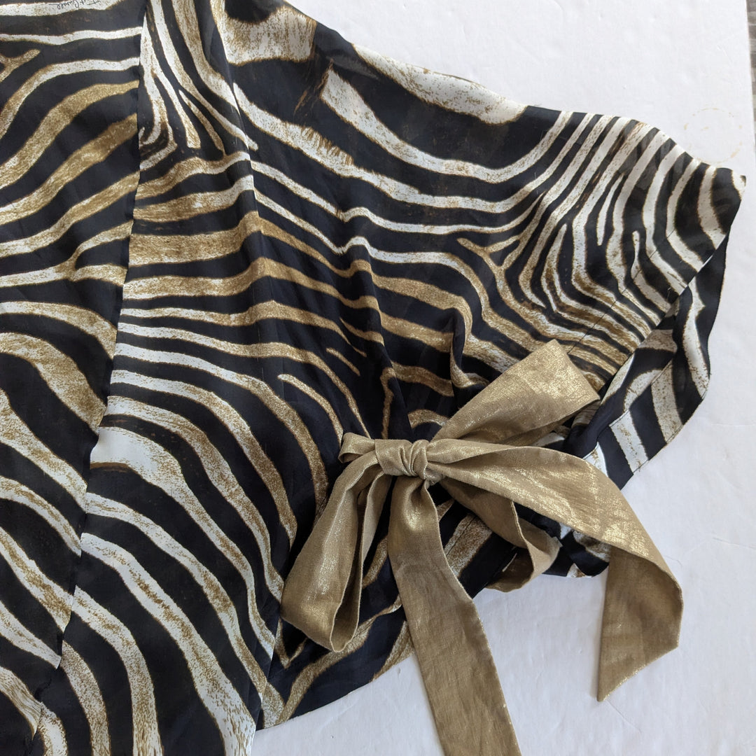 Just Cavalli Zebra Print Silk Mini Dress Size 6