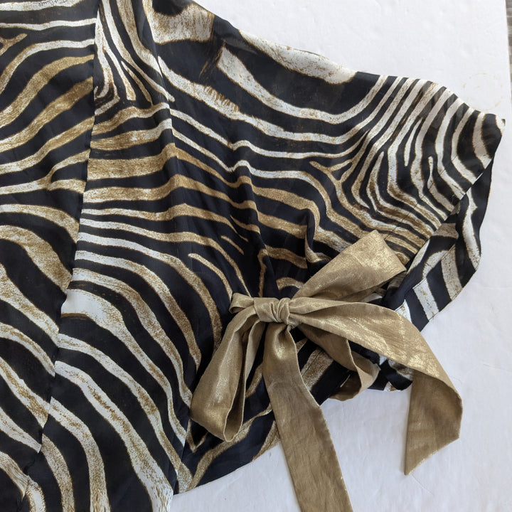 Just Cavalli Zebra Print Silk Mini Dress Size 6