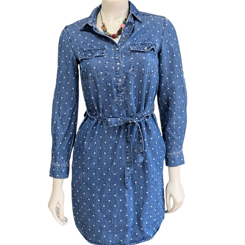 Boden Chambray Shirt Dress Size 2P